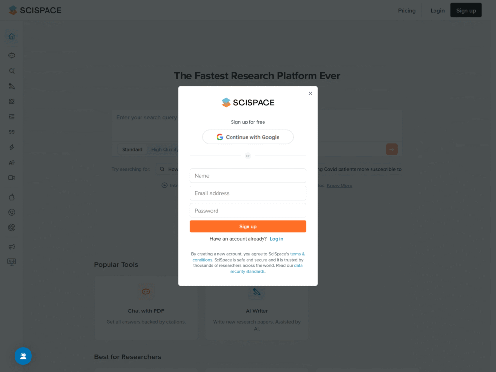 Scispace Signup