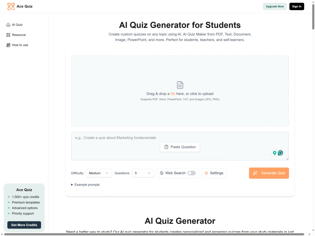 Ace Quiz AI