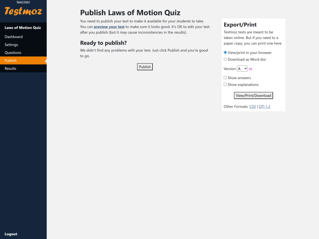 Testmoz